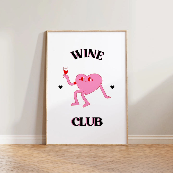 Wine Club Print White & Pink