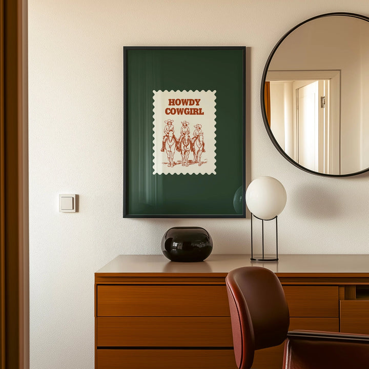 Howdy Cowgirl Print Green & Brown