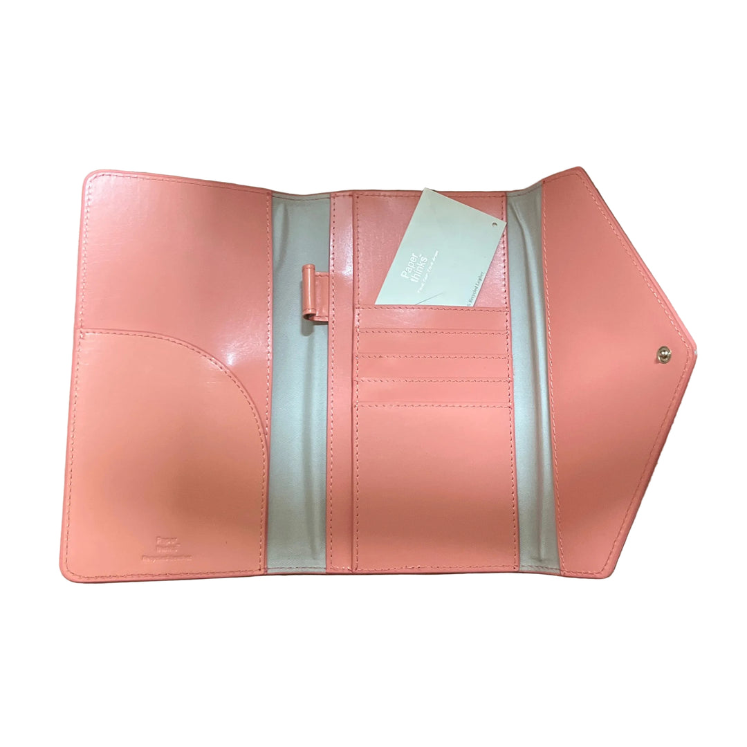 Peach Leather Travel Envelope Purse