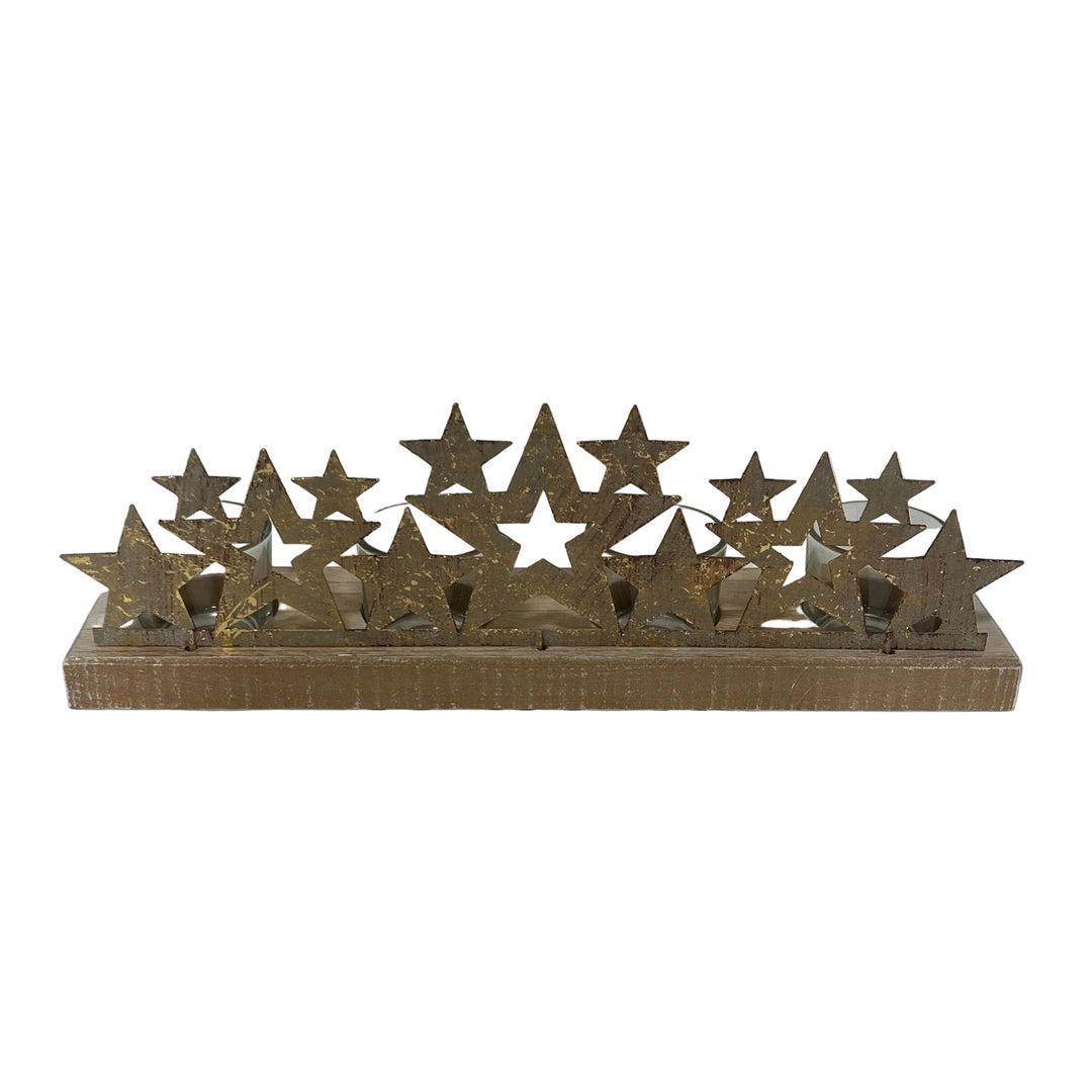 Quadruple Tea light Holder with Stars