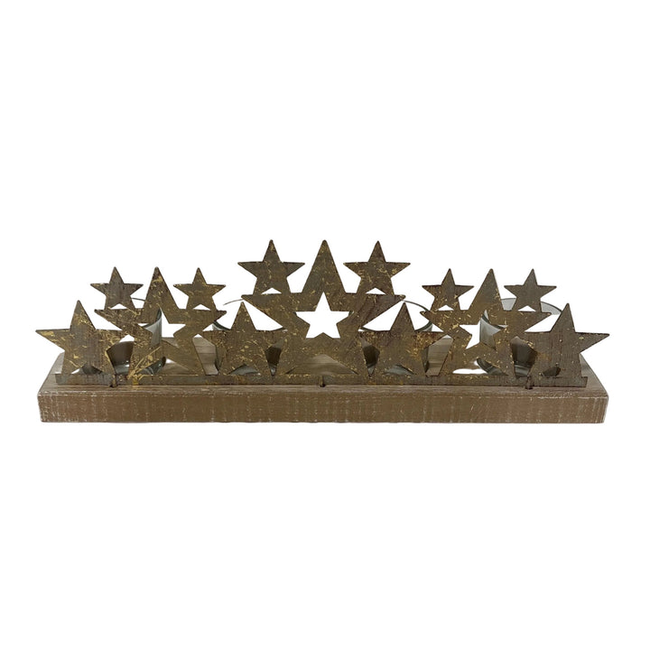 Quadruple Tea light Holder with Stars