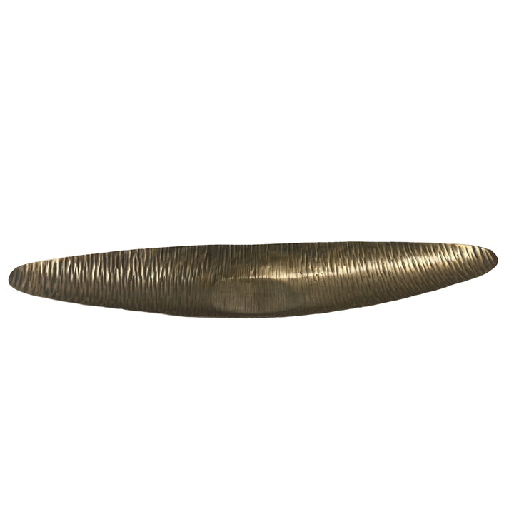 Large Long Leaf Metal Dish Antique Brass