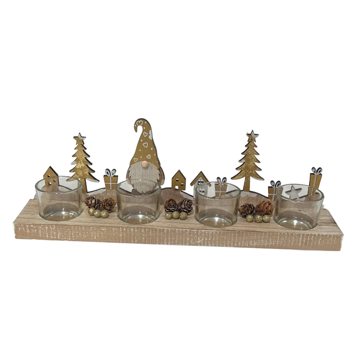 Santa Wooden Tealight Holder