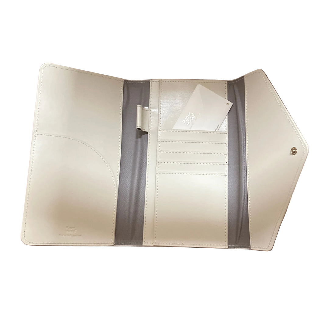 Cream Leather Travel Envelope Purse