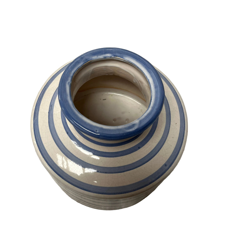Large Glazed Stripe Vase