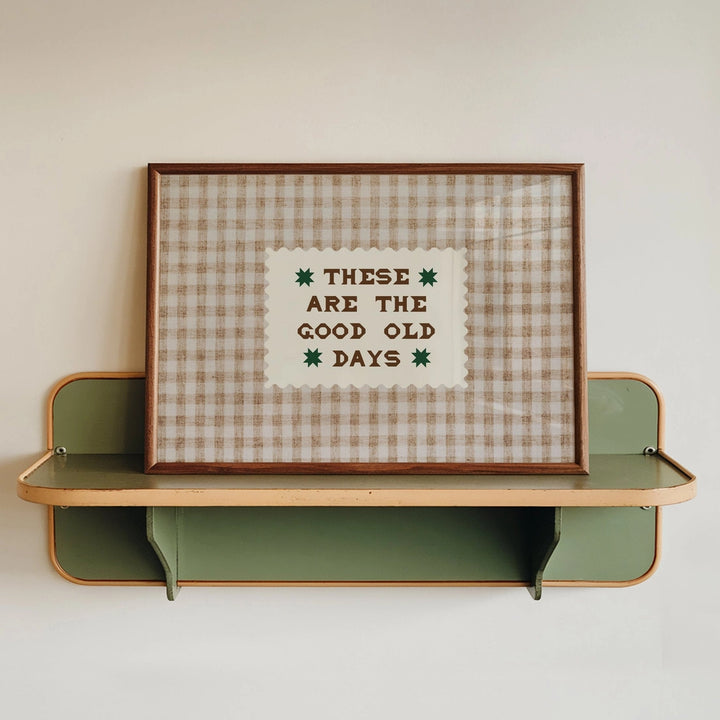 These Are the Good Old Days Gingham Print Brown