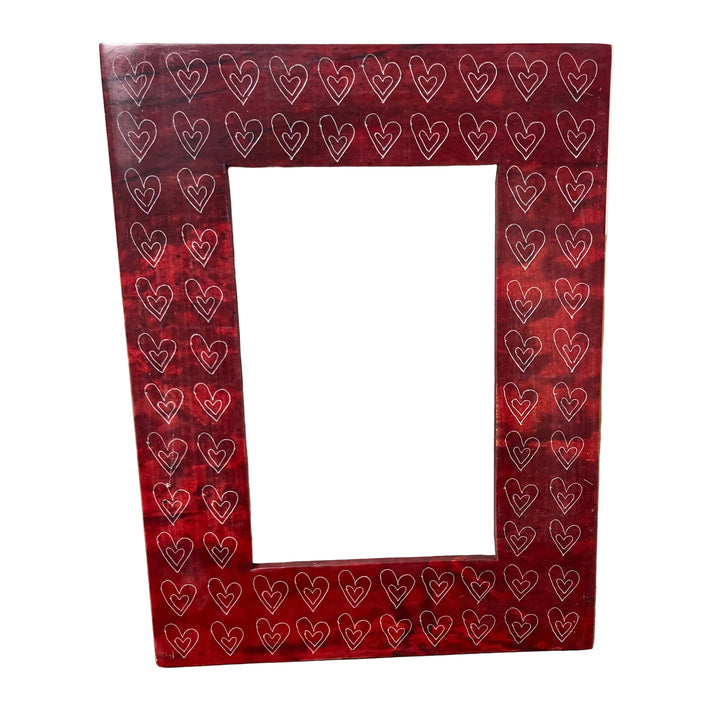 Hand Made Heart Photo Frame 4X6 Red