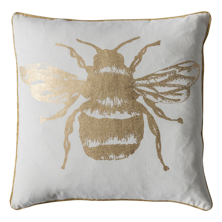 Gold Metallic Bee Cushion