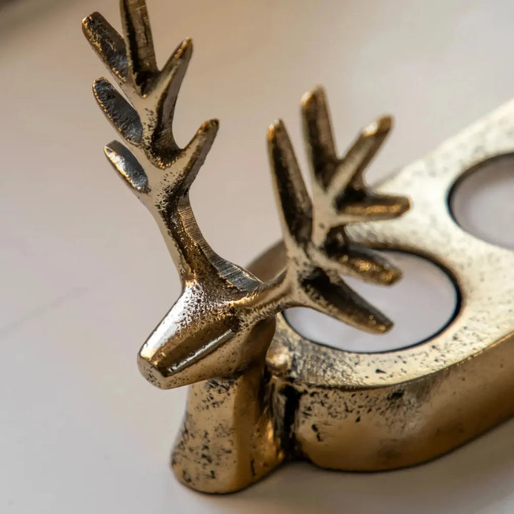 Stag Gold Trio Tealight Holder