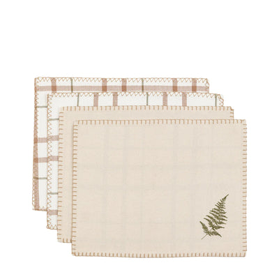 Woodland Festive Stripe Placement 4pk