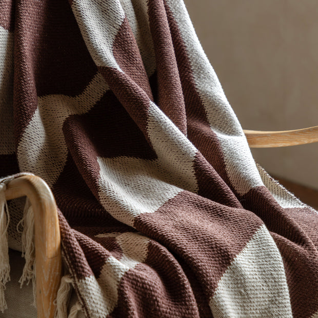 Alma Abstract Throw in Chocolate