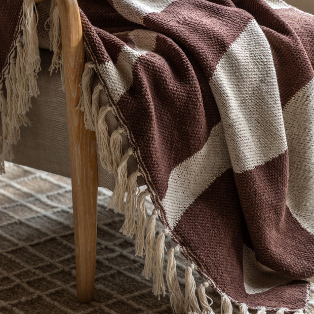Alma Abstract Throw in Chocolate