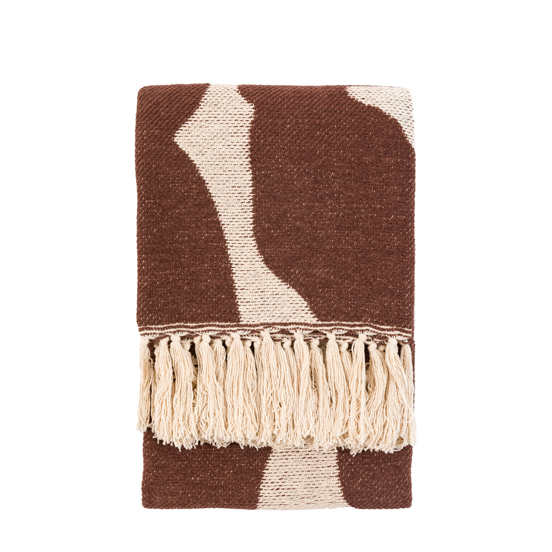 Alma Abstract Throw in Chocolate