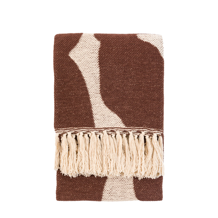 Alma Abstract Throw in Chocolate