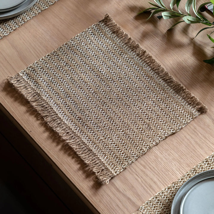 Striped Jute Placemat 4 Pack