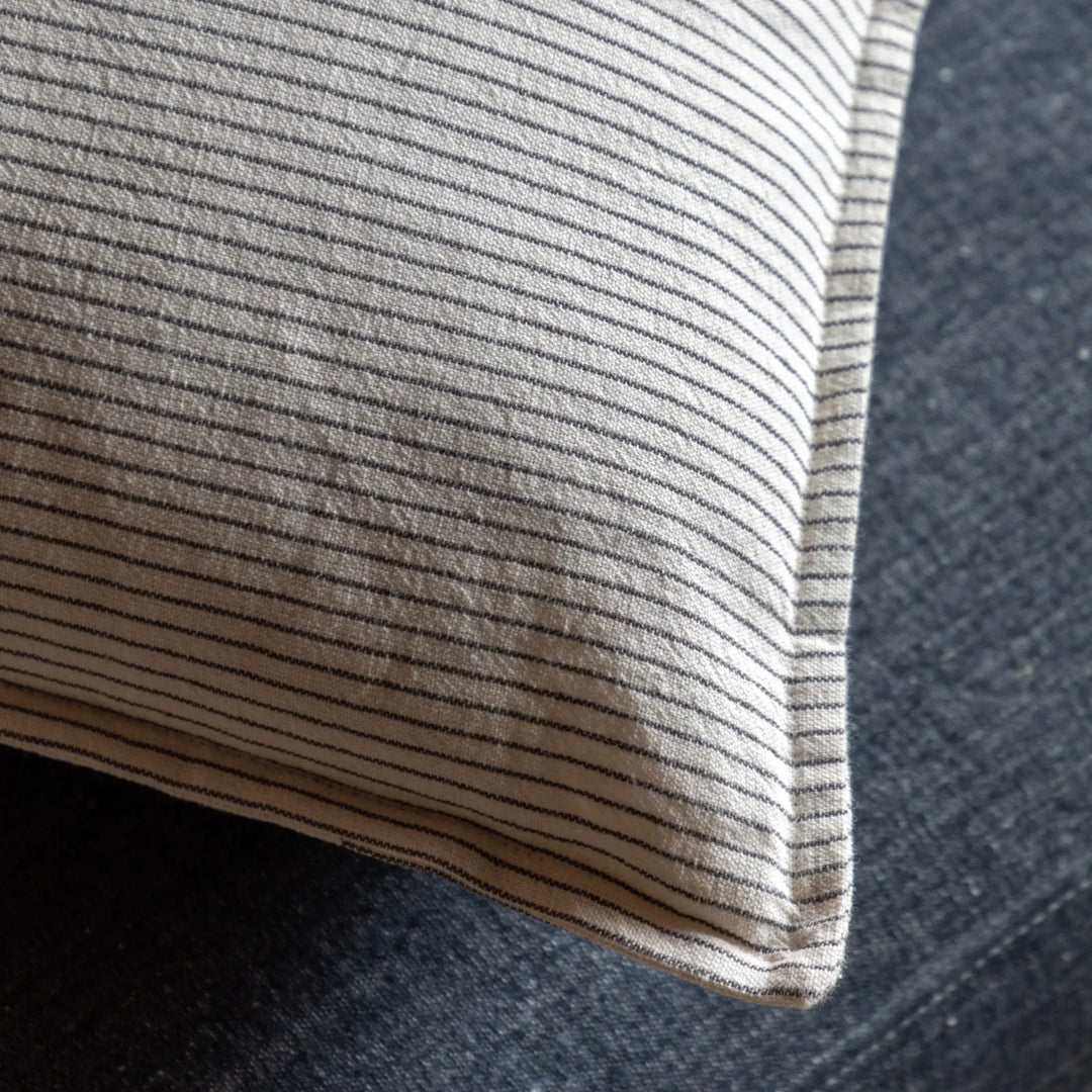 Fairford Woven Stripe Cushion in Cream