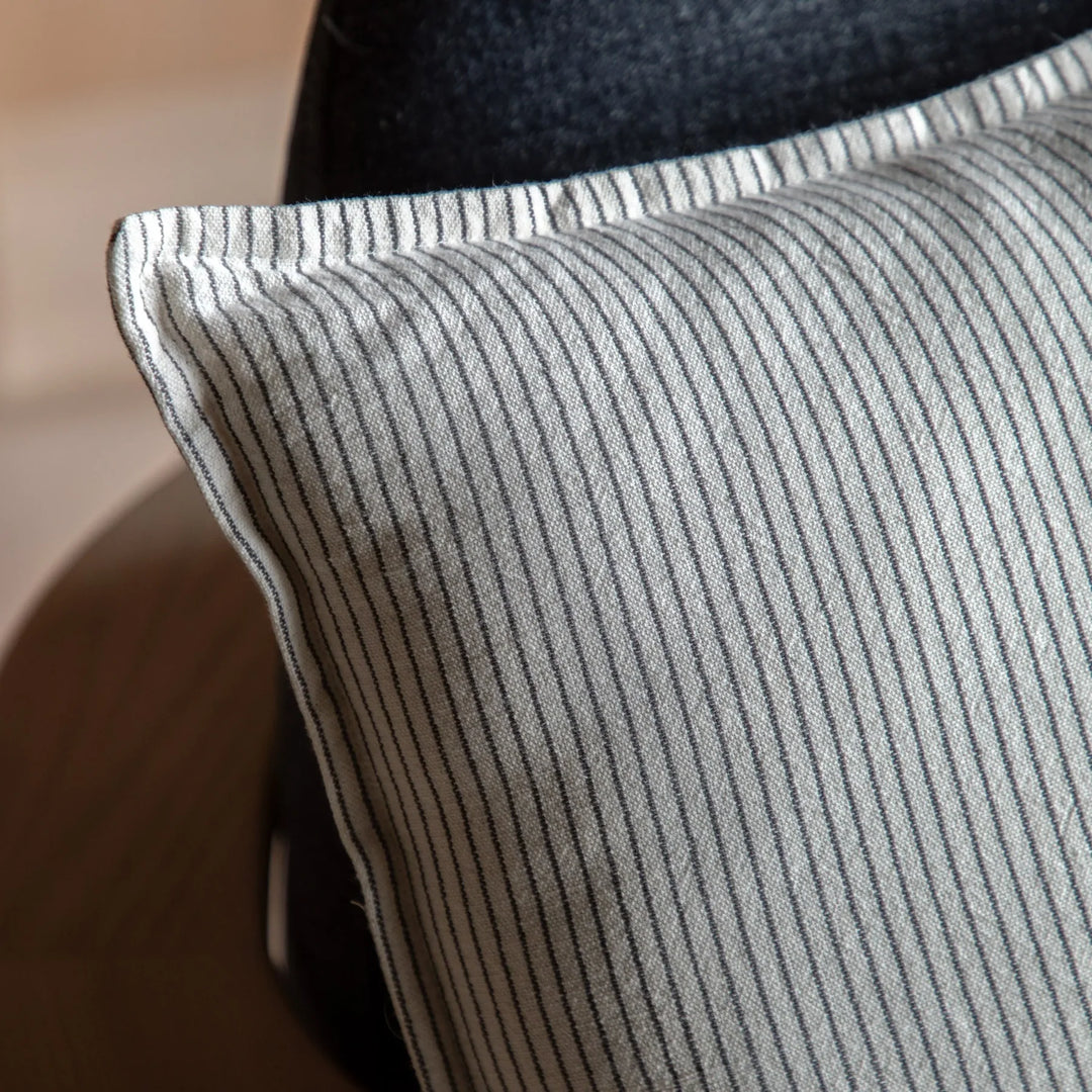 Fairford Woven Stripe Cushion in Cream
