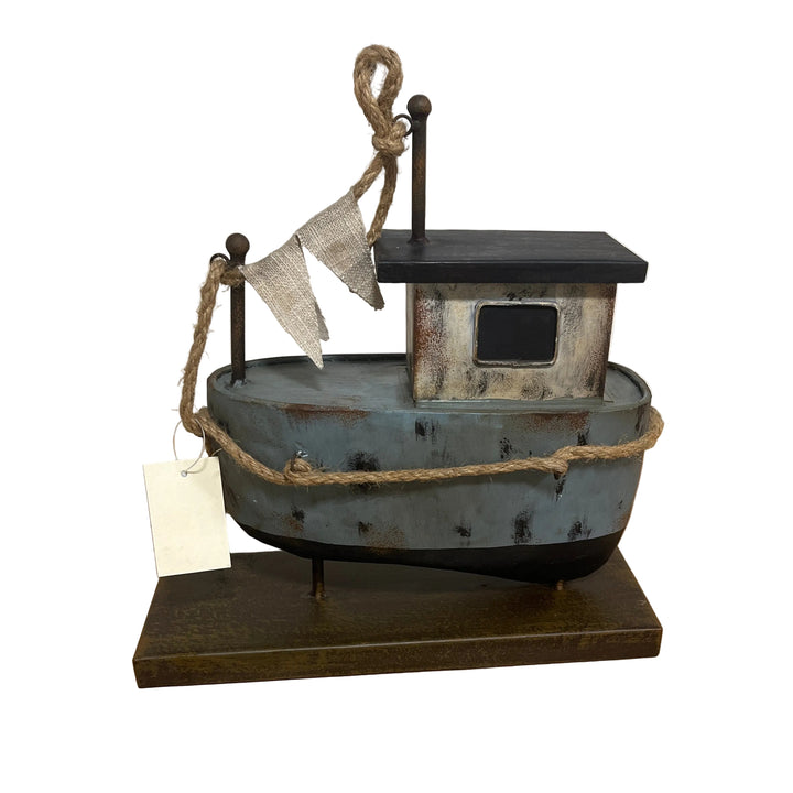 Large Metal Tug Boat Decor