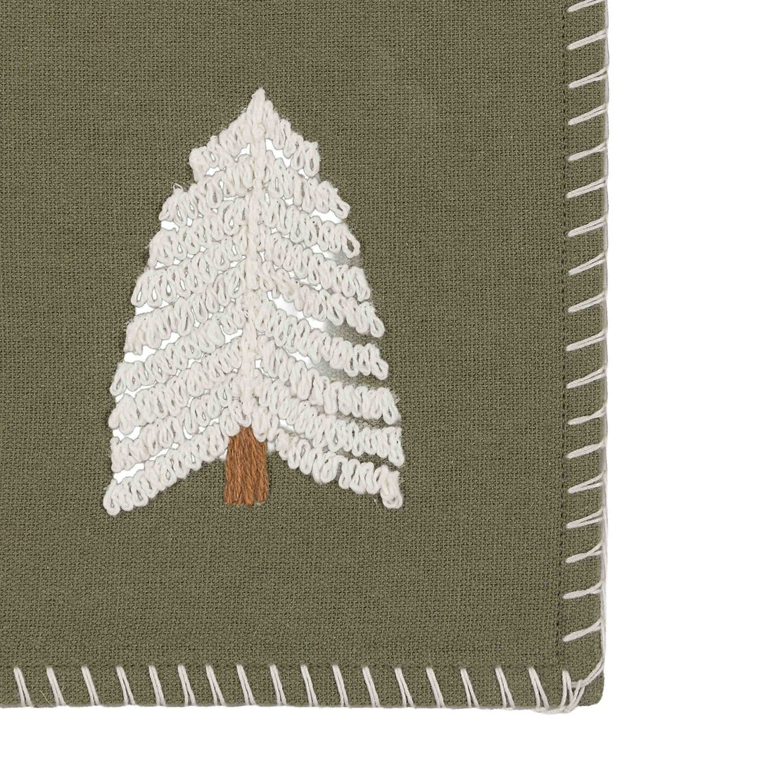 Set of 4 Woodland Embroidered Tree Placemats
