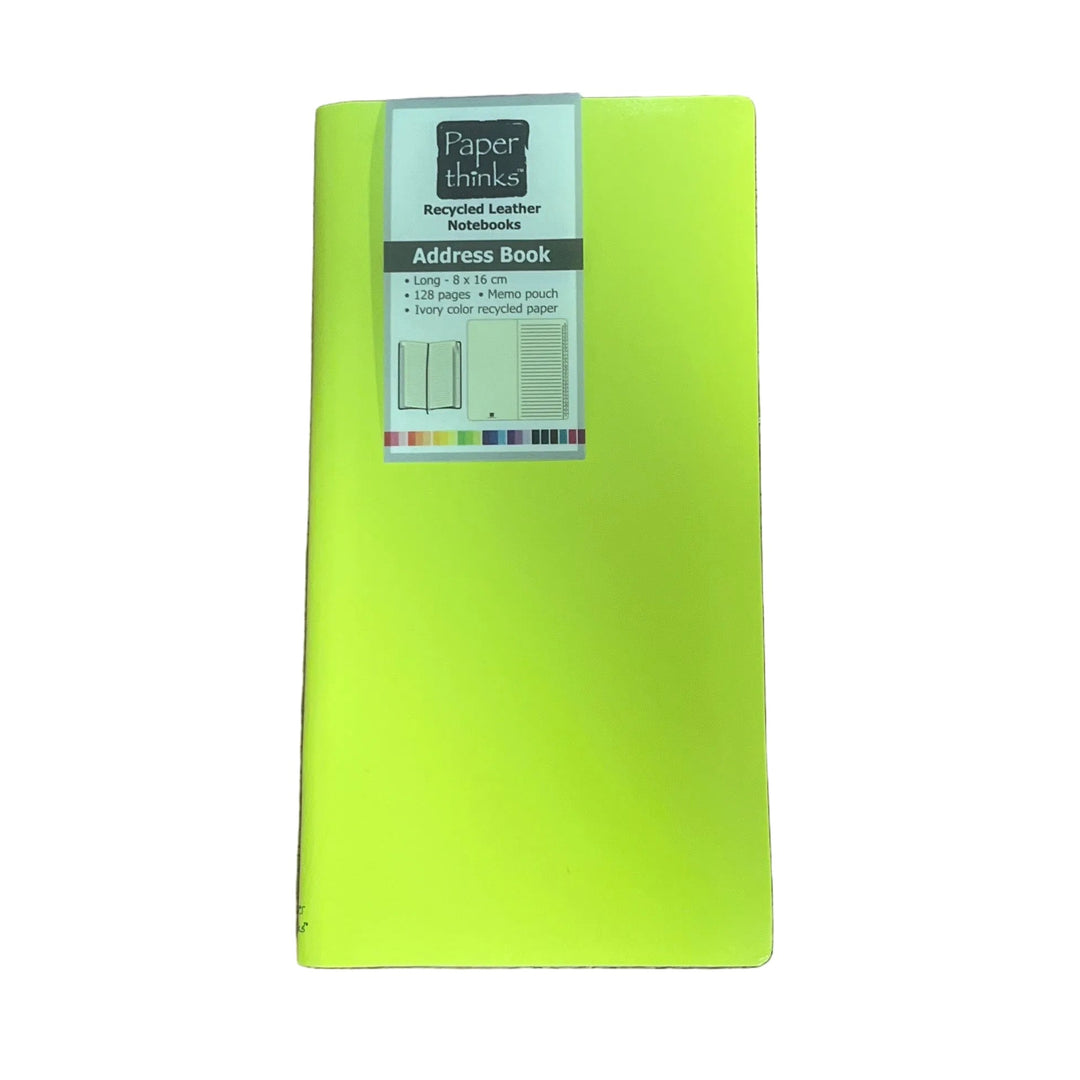 Address Book Recycled Leather Lime