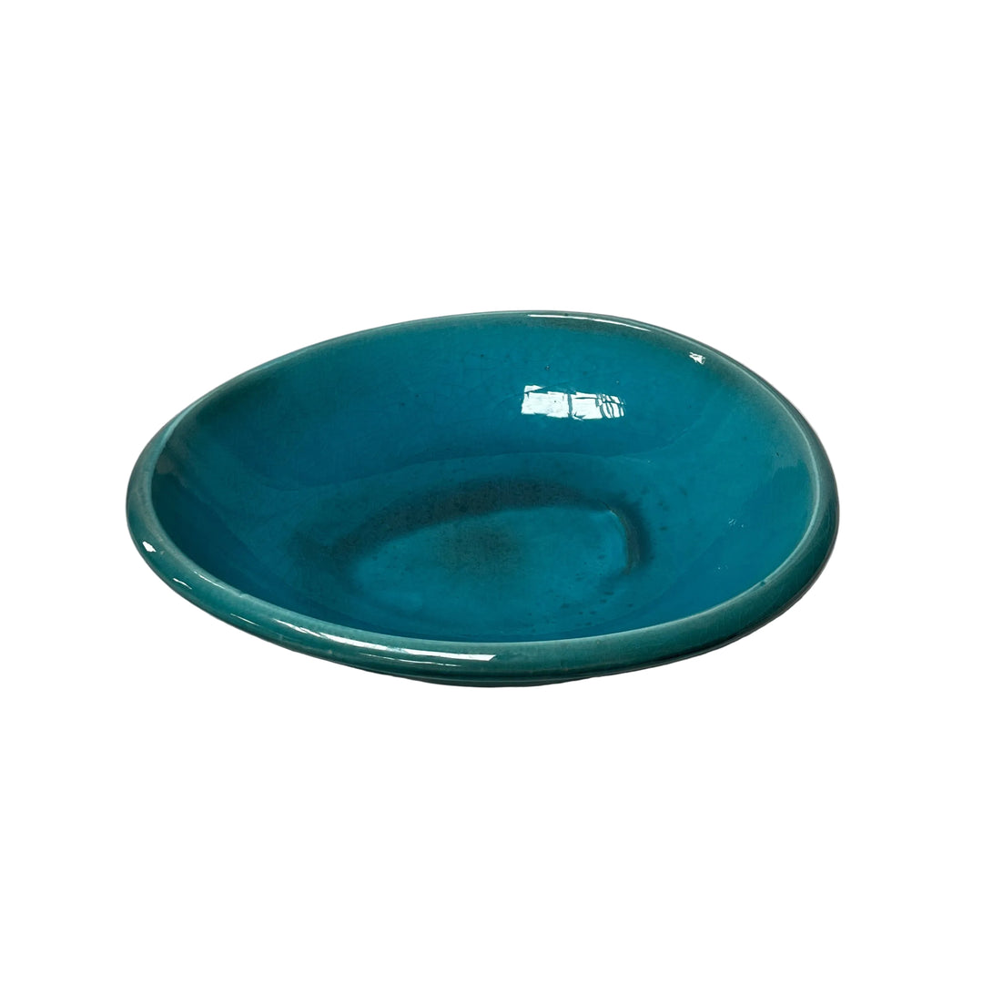 Aquamarine Large Glazed Bowl Decor