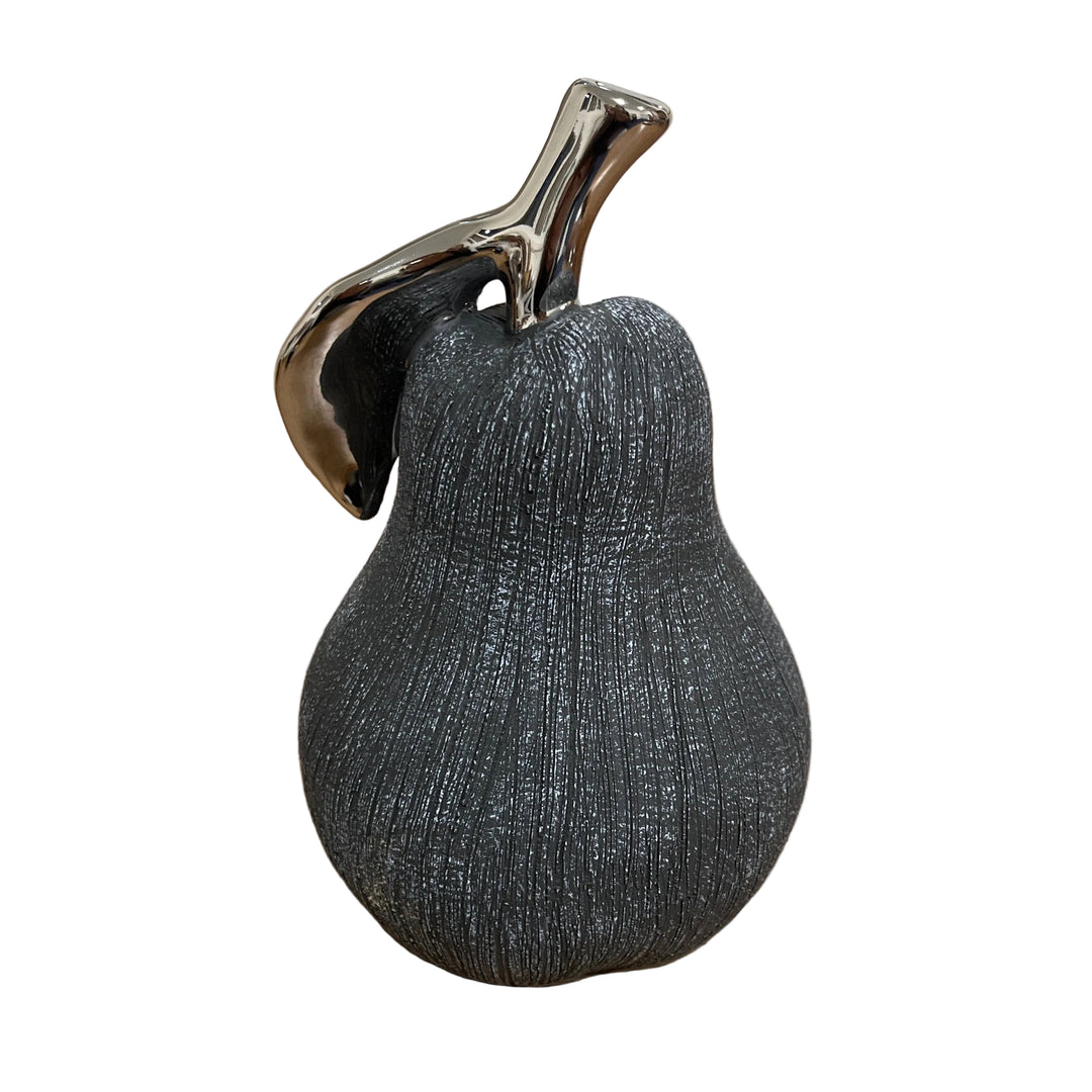 Large Pear Ornament in Charcoal