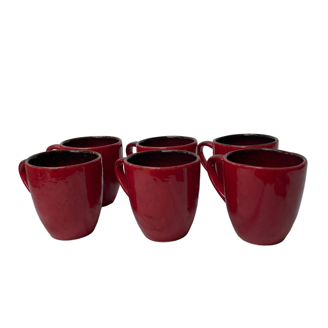 Set of 6 Mugs Red