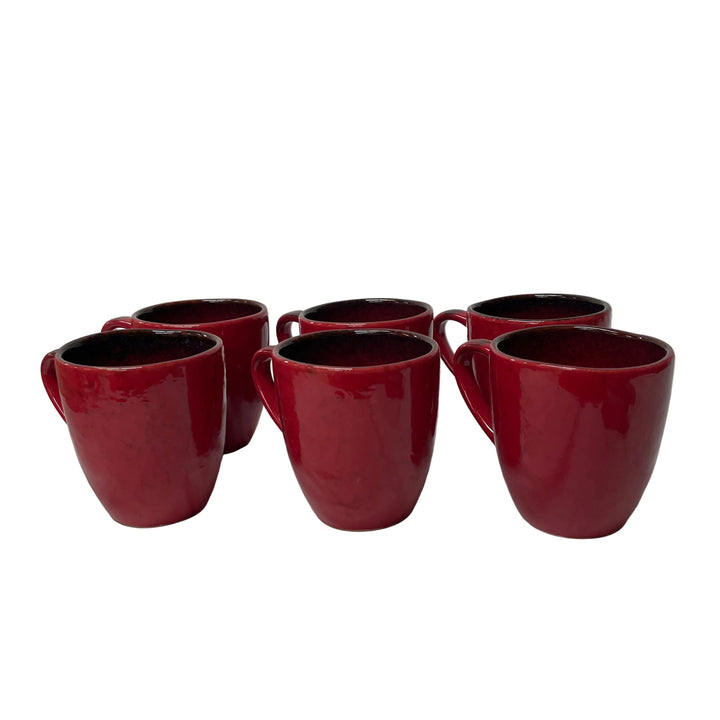 Set of 6 Mugs Red