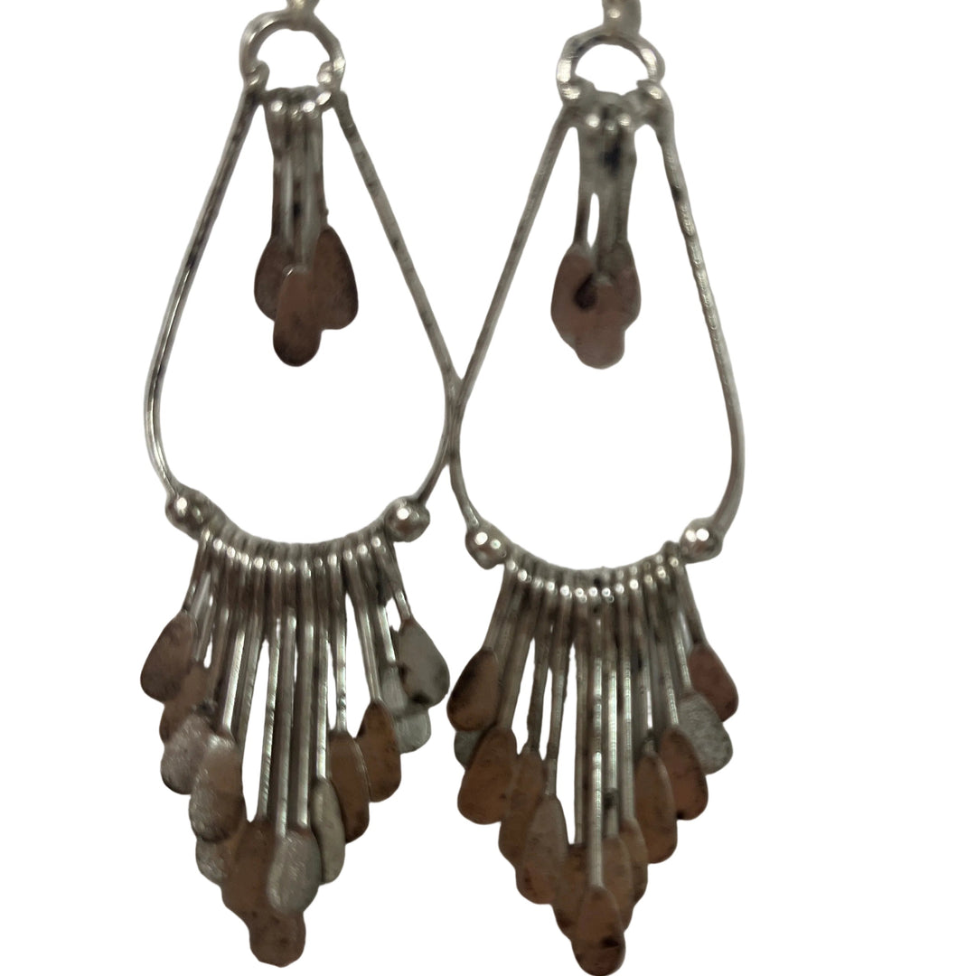 Pair of Handmade Boho Silver Earrings