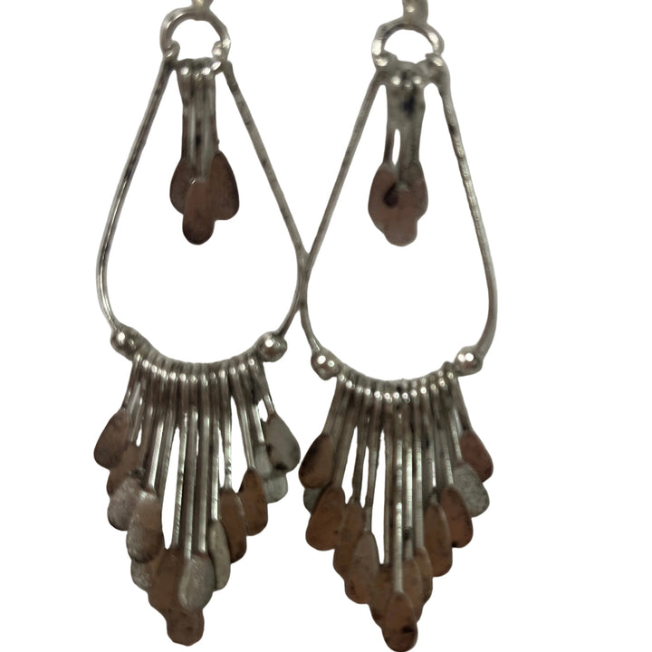 Pair of Handmade Boho Silver Earrings