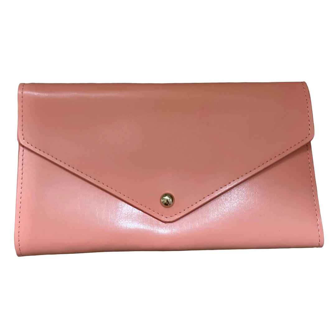 Peach Leather Travel Envelope Purse