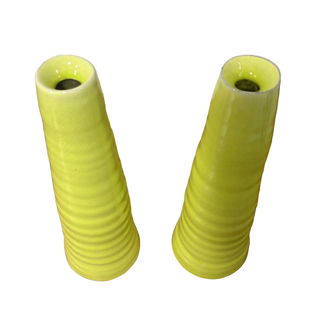 Pair of Pot Candle Stick Holders Lime