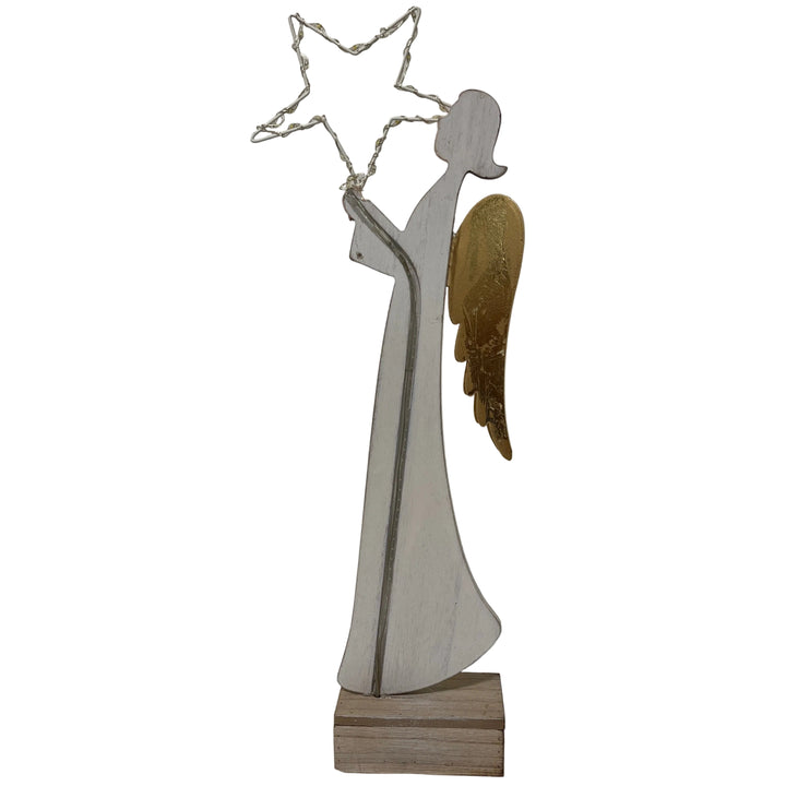 Large Angel on Plinth LED Star