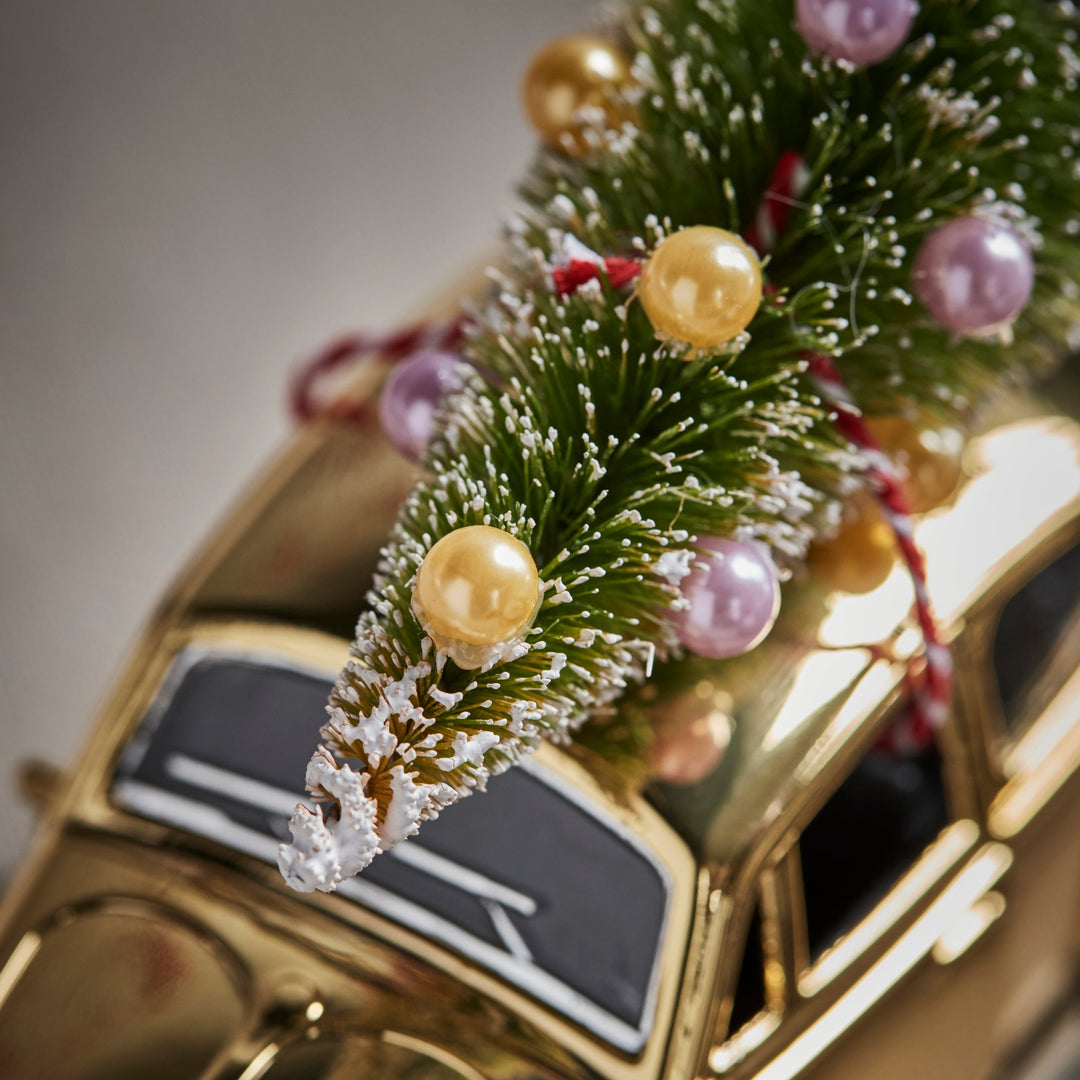 Christmas Car Decoration in Gold