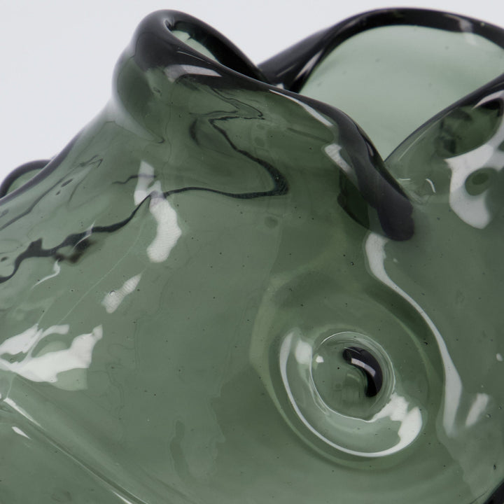 Fish Vase in Smoke Grey