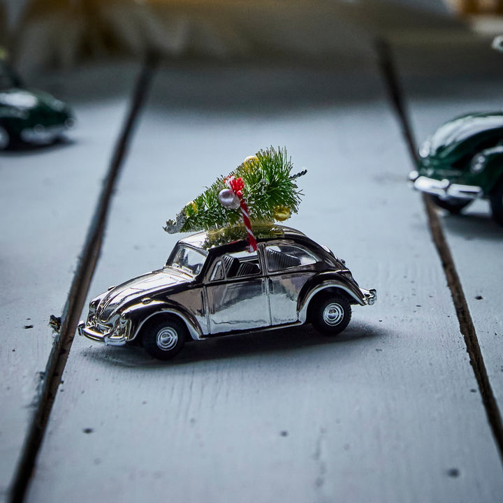 Christmas Mini Car Decoration in Silver