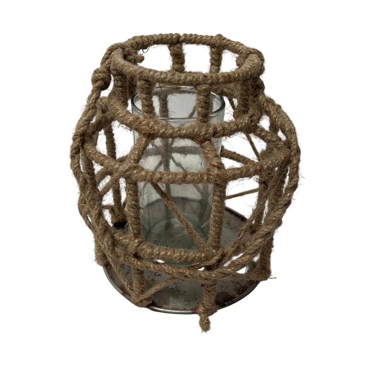 Rustic Hanging Lantern with Jute