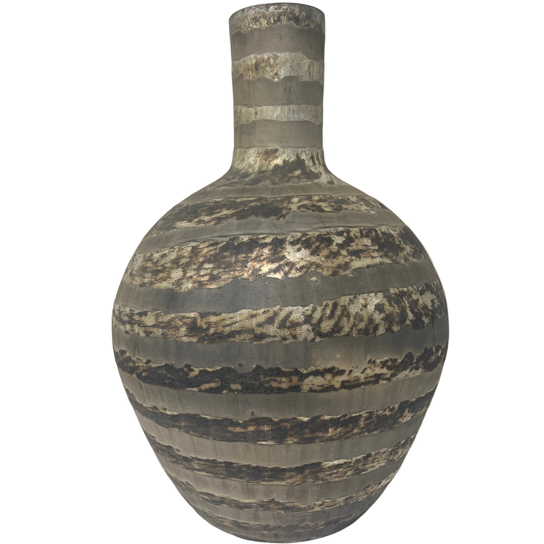 Large Spherical Vase Silver Taupe