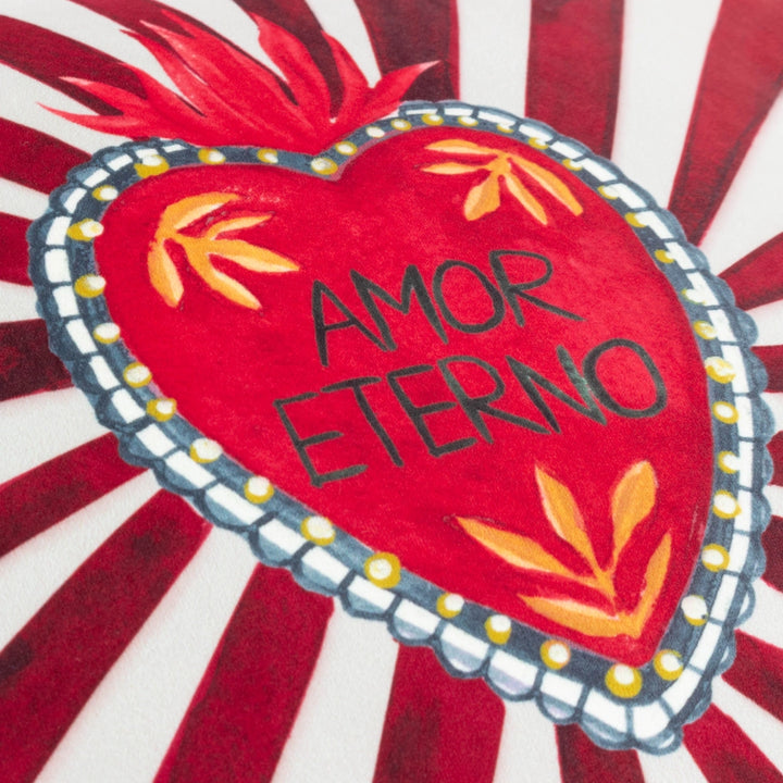 Amor Eterno Velvet Piped Cushion in Red