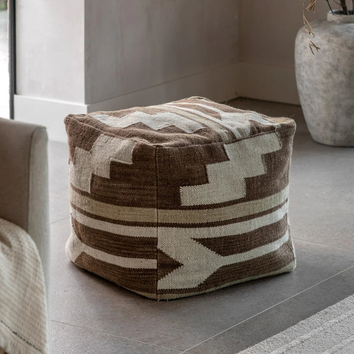 Falun Tonal Pouffe in Biscuit