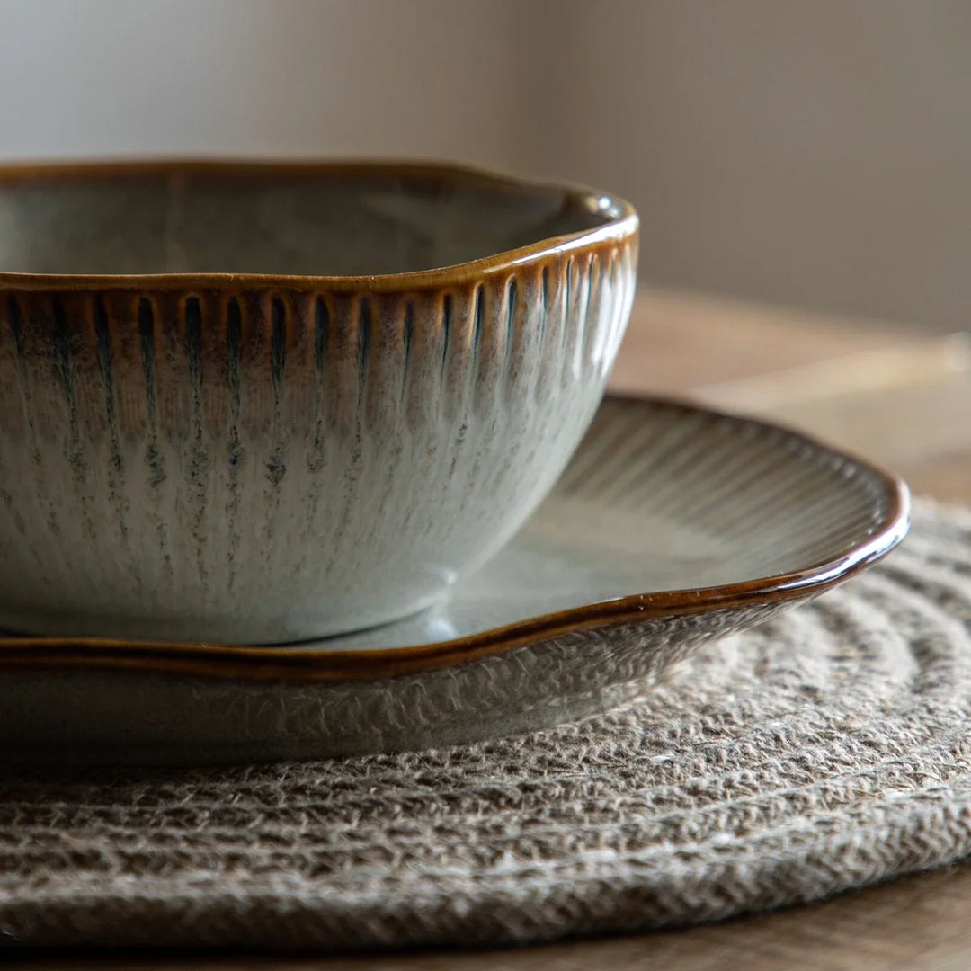 Organic Ridged Bowl Stone Set of 4