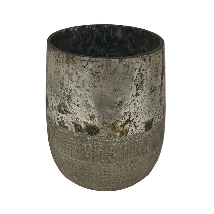 Small Silver Taupe Votive Candle Holder