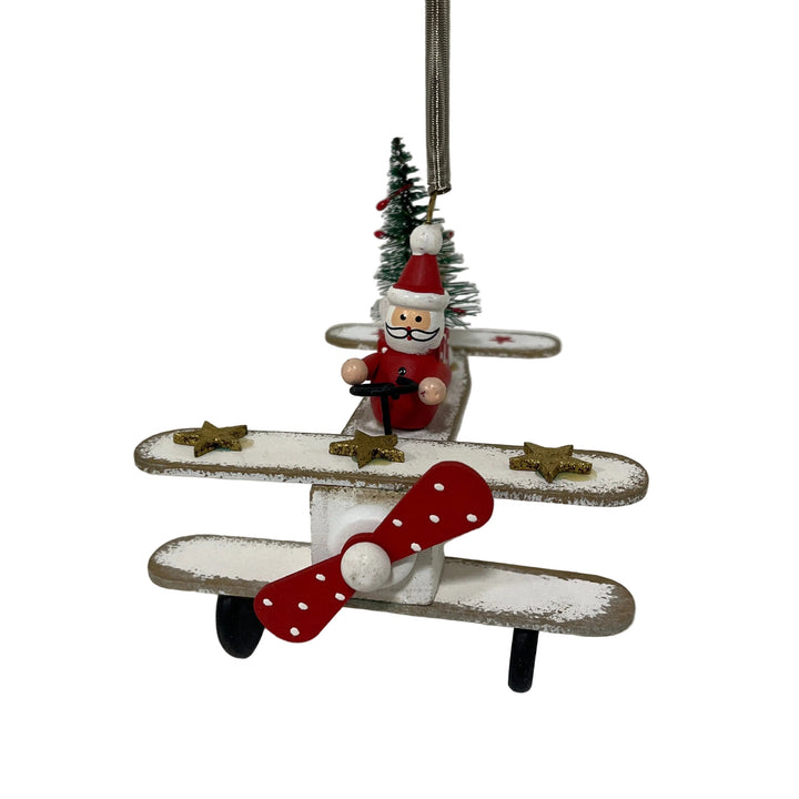 Medium Plane Santa Hanger White