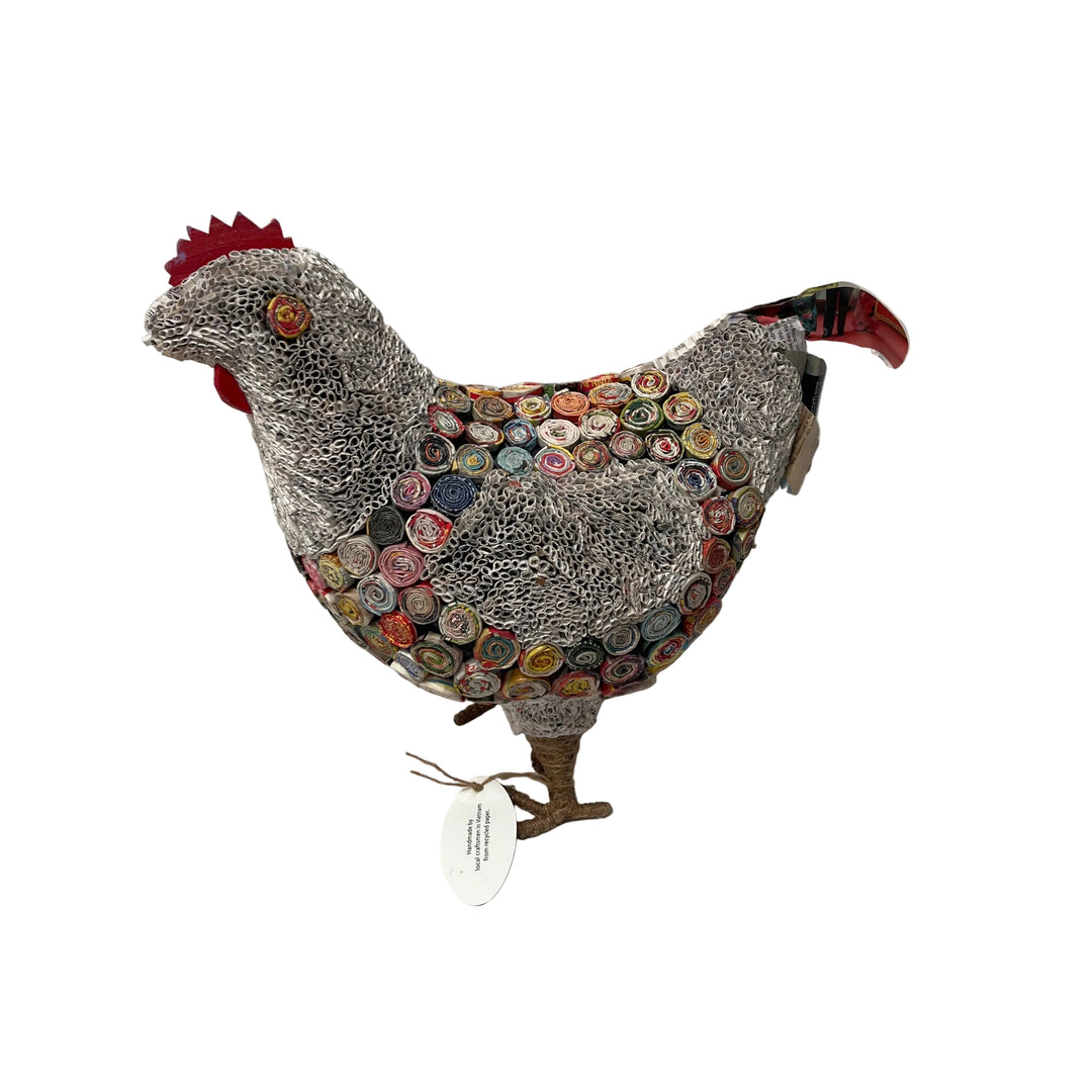 Large Handmade Paper Chicken Decor