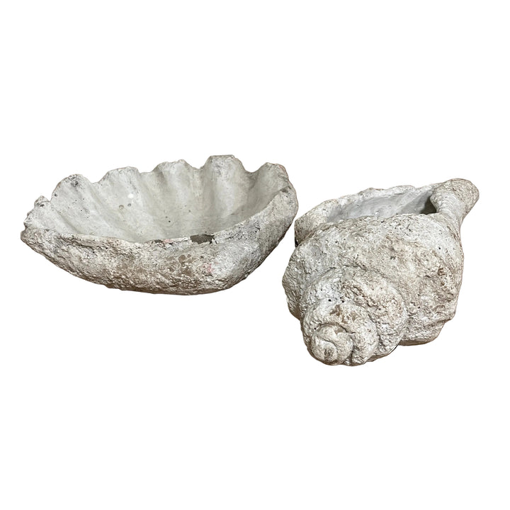 Set Of 2 Shell Garden Ornaments