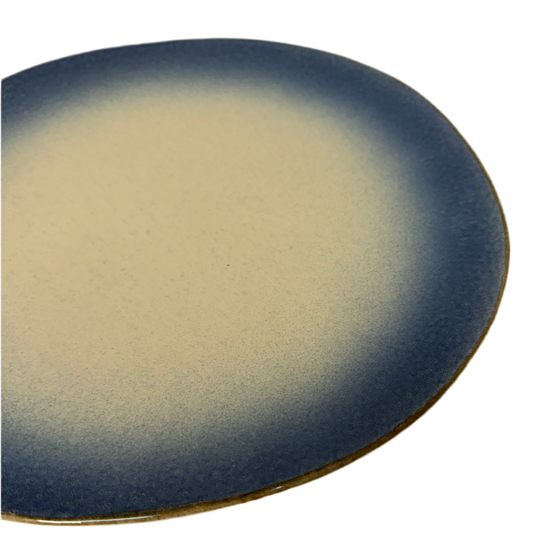Large Kitchen Plate in Ivory/Blue