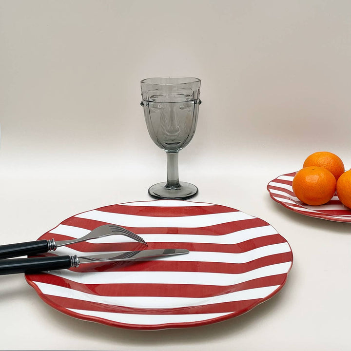 Set of 4 Red Trattoria Dinner Plates