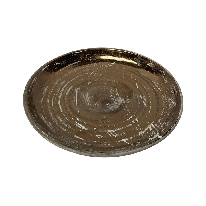 Large Round Platter Rustic Bronze