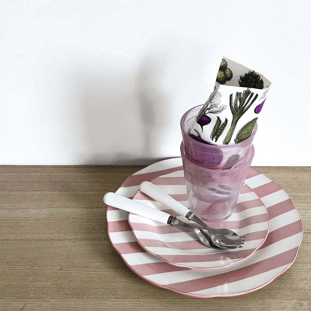 Set of 4 Pink Trattoria Dinner Plates