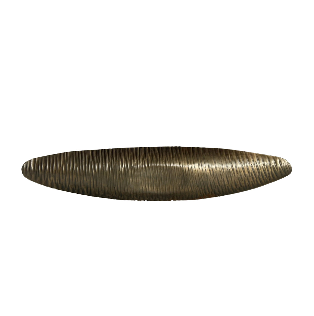 Long Leaf Metal Dish Antique Brass